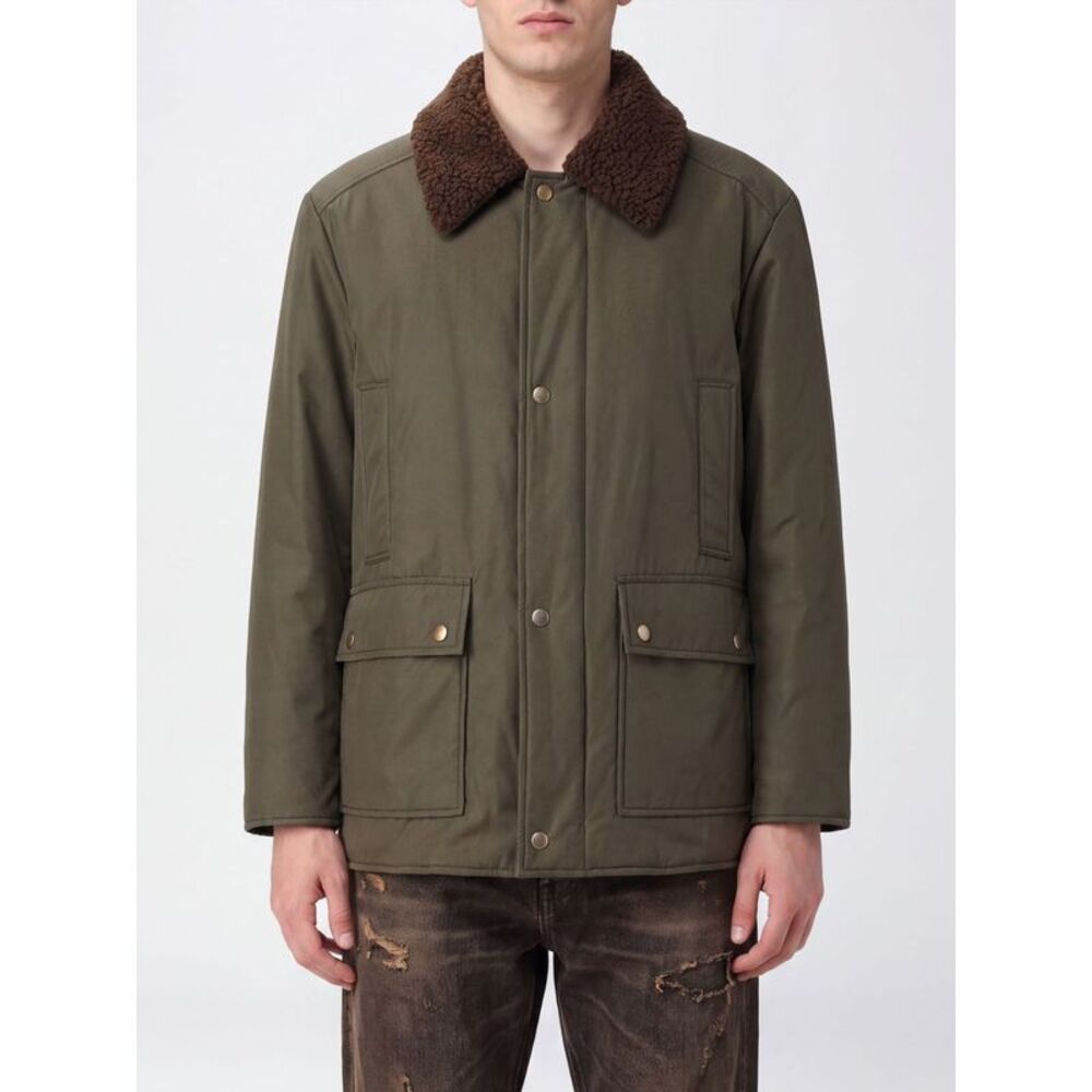 Maison Margiela Men Maison Margiela Padded Nylon Jacket With Fur Collar